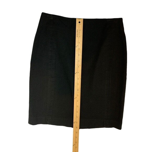 Banana Republic Short Skirt Women's Size 2 Black Hidden Zipper Cotton Blend Slit - Picture 6 of 10